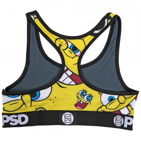 SpongeBob SquarePants Faces Microfiber Blend PSD Sports Bra